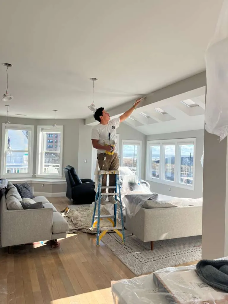 Interior painting preparation in progress